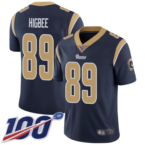 Los Angeles Rams Limited Navy Blue Men Tyler Higbee Home Jersey NFL Football #89 100th Season Vapor Untouchable->los angeles rams->NFL Jersey